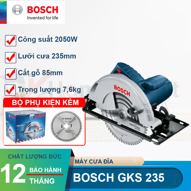 Máy cưa gỗ Bosch GKS 235 turbo Tặng kèm phụ kiện ver 2017