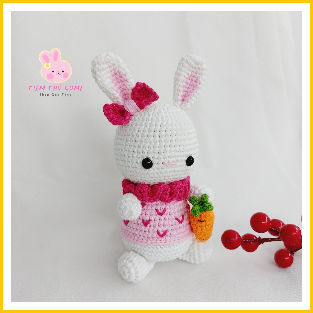 Thú len nhồi bông handmade - Thỏ carot