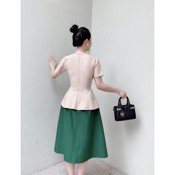 SÉT BỘ ÁO PEPLUM PHỐI CHÂN VÁY