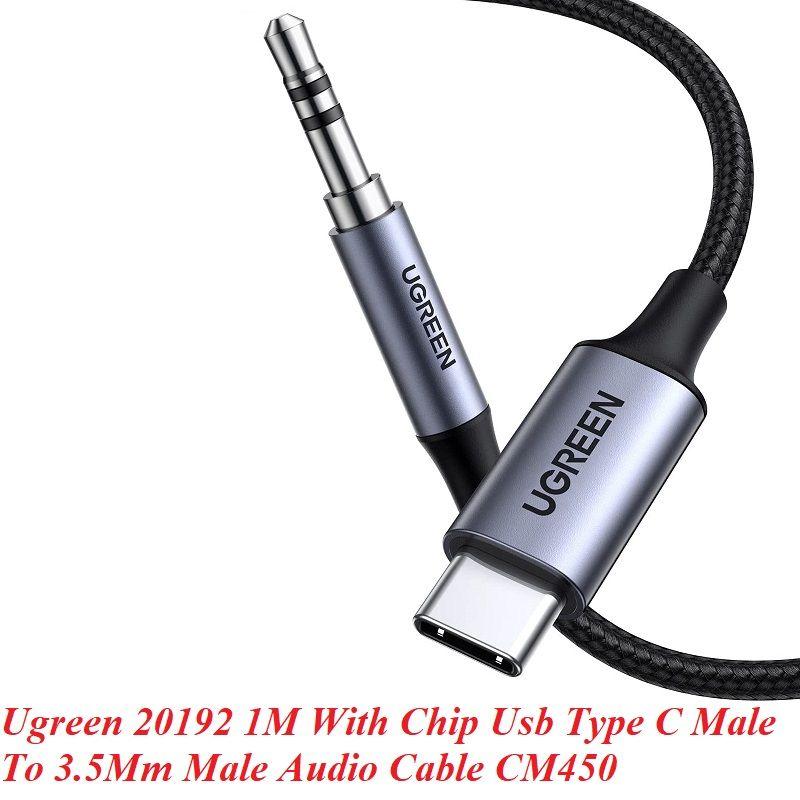 Ugreen UG20192CM450TK 1M Màu Đen Cáp chuyển USB-C sang 3.5mm Dương - HÀNG CHÍNH HÃNG