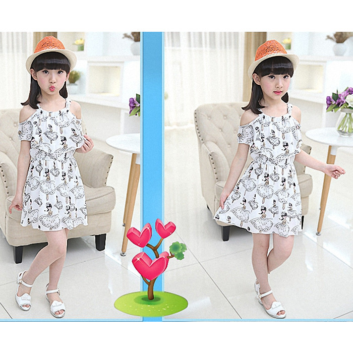 Đầm hở vai bé gái từ 3 đến 14 tuổi - DHV015