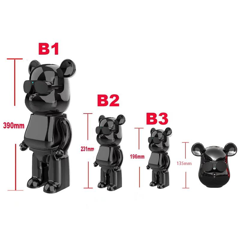 Loa Bluetooth hình gấu bạo lực Loa di động không dây TWS Cột siêu trầm công suất cao Loa máy tính PC Máy nghe nhạc loa hình gấu Màu sắc: ĐEN