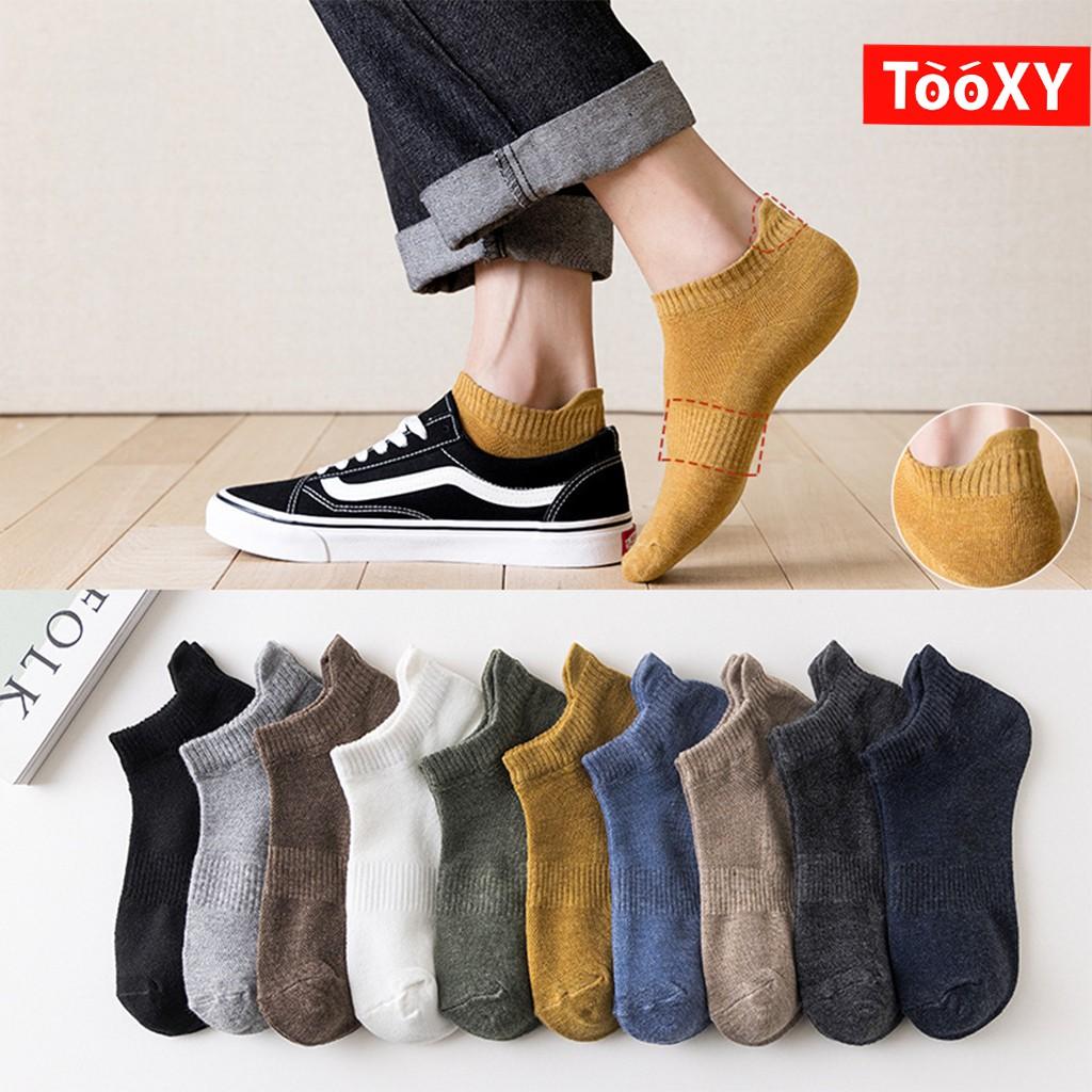 Tất ngắn kháng khuẩn, chống mùi hôi, 10 màu sang trọng - Tất nam cotton thoáng mát