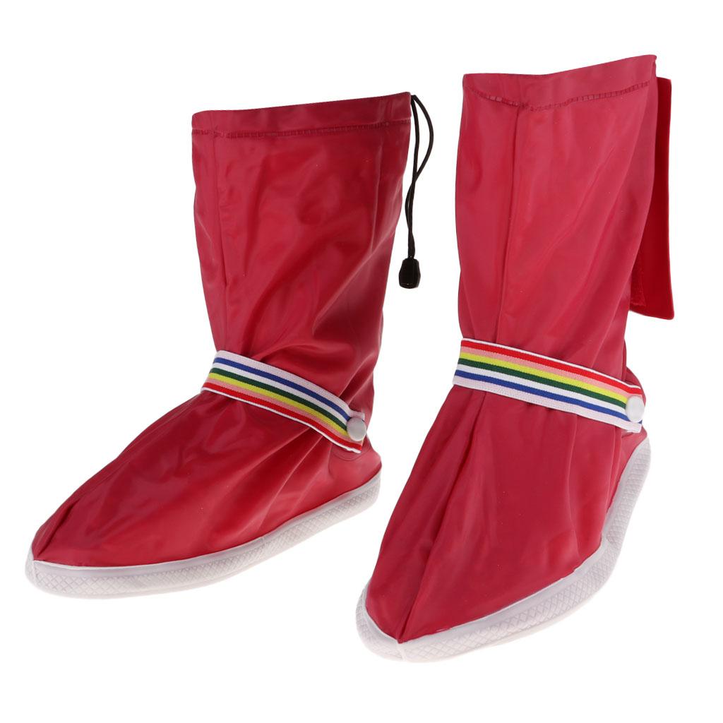 Waterproof Thick Anti-Slip Reusable Rain Shoe Covers Boots High-Knee Overshoes for Women Men Cycling Motorcycling Hiking Camping