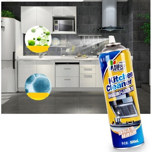 Bình xịt tẩy rửa dầu mỡ nhà bếp đa năng 500ml dạng bọt an toàn, siêu tiện dụng mã BX01-XANH