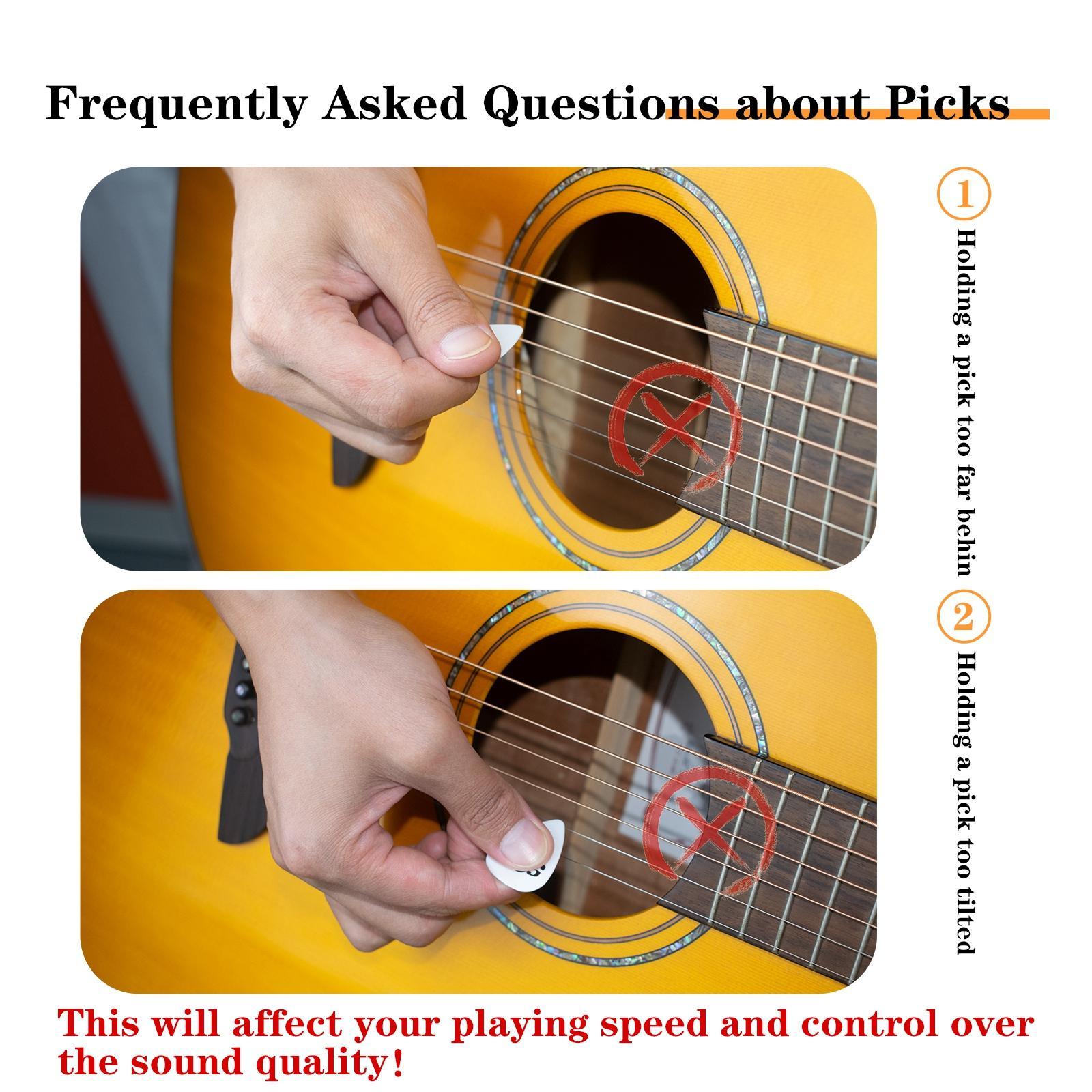 3Pcs Guitar Picks Thumb Finger Picks 0.6/0.96/1.2mm for Bass Acoustic Guitar