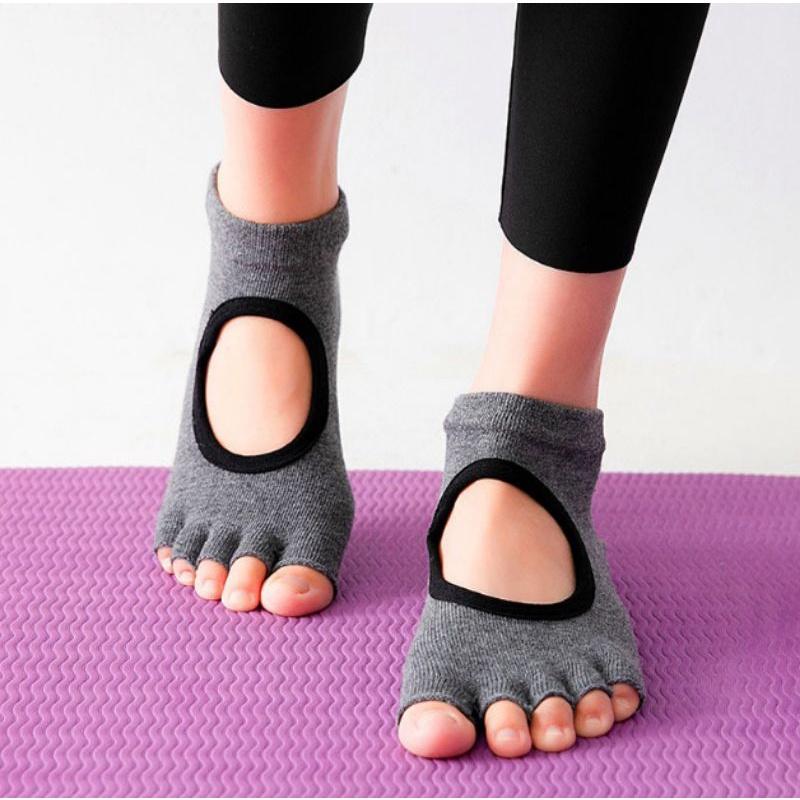 Tất / vớ chân len tập yoga dính hạt chống trơn trượt tuyệt đối thấm mồ hôi