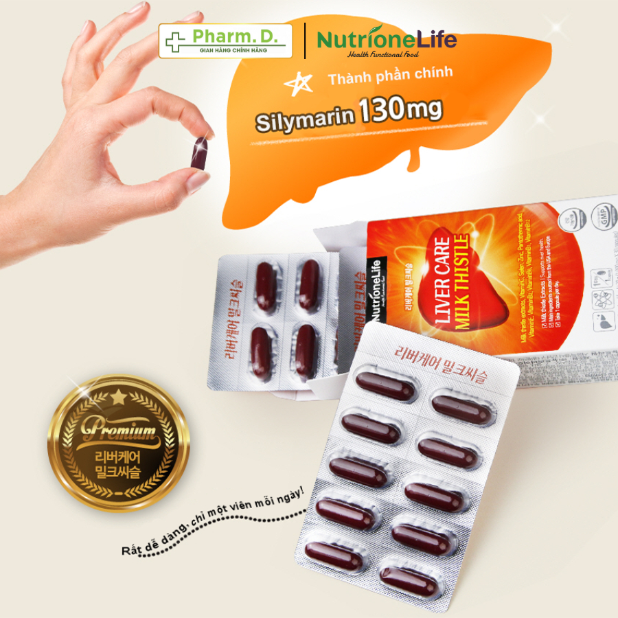 Viên Uống Bổ Gan Hỗ Trợ Giải Độc Gan Tăng Cường Chức Năng Gan NUTRIONELIFE Liver Care Milk Thistle