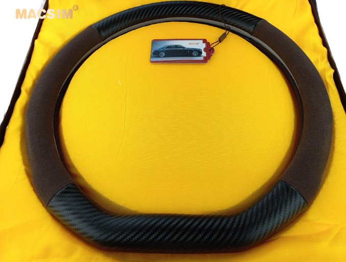 Bọc vô lăng cao cấp Macsim mã 8771Dcut màu coffee + cacbon