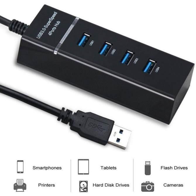 HUB USB3.0 4 Cổng Tốc Độ 5 Gbps Siêu Tốc Nhựa Bộ Chia Hub USB cho Laptop GIÁ SỐC