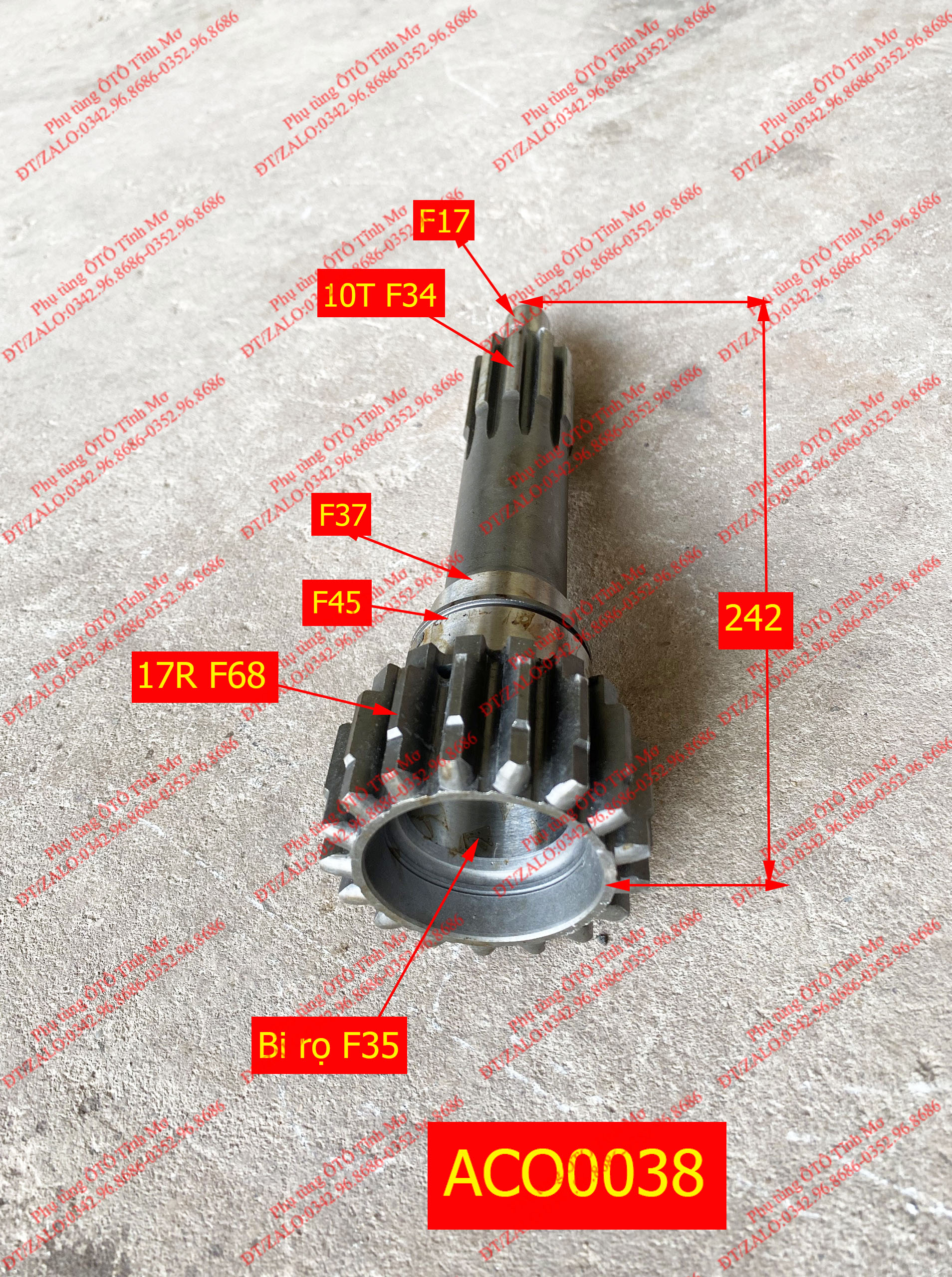 A cơ SP 17RT/10T/dài 242 TC5-20NF8 bi rọ F35