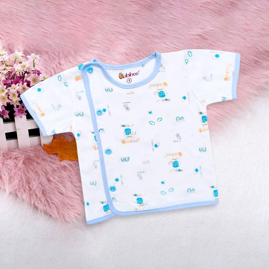 Áo sơ sinh Bác sĩ tay ngắn in hình cute 100% cotton - B148 - Xanh dương