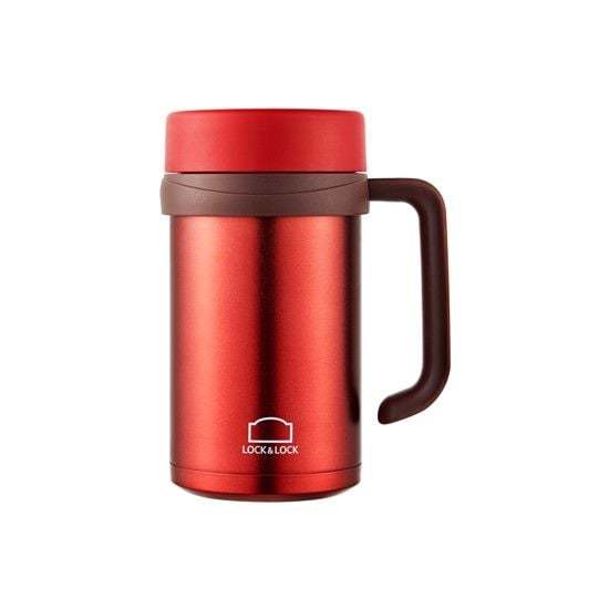 Cốc giữ nhiệt inox Lock&Lock Basic Table Mug 500ml LHC9002, Hàng chính hãng, tay cầm tiện lợi - JoyMall