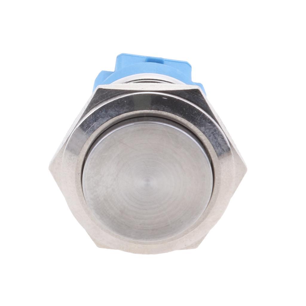 2pack 27mm Metal Annular Push Button Switch LED Self-Lock Momentary Switch