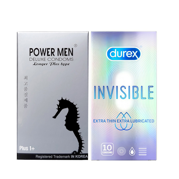 Bao cao su Durex Invisible và Powermen Kéo dài thời gian Bộ 22 bao