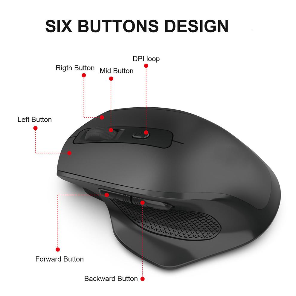 Sữa Ong Chúa Lược Sạc Chuột Game Không Dây 2.4G Ergonomic Thiết Kế 6 Nút Bấm Silent Chuột Cho Laptop Máy Tính Xách Tay Máy Tính Để Bàn Chuột
