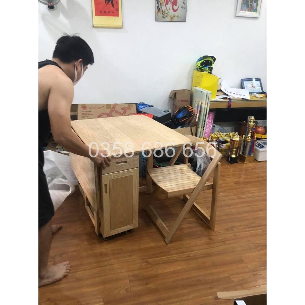 BÀN ĂN THÔNG MINH GỖ SỒI TỰ NHIÊN GIÁ RẺ