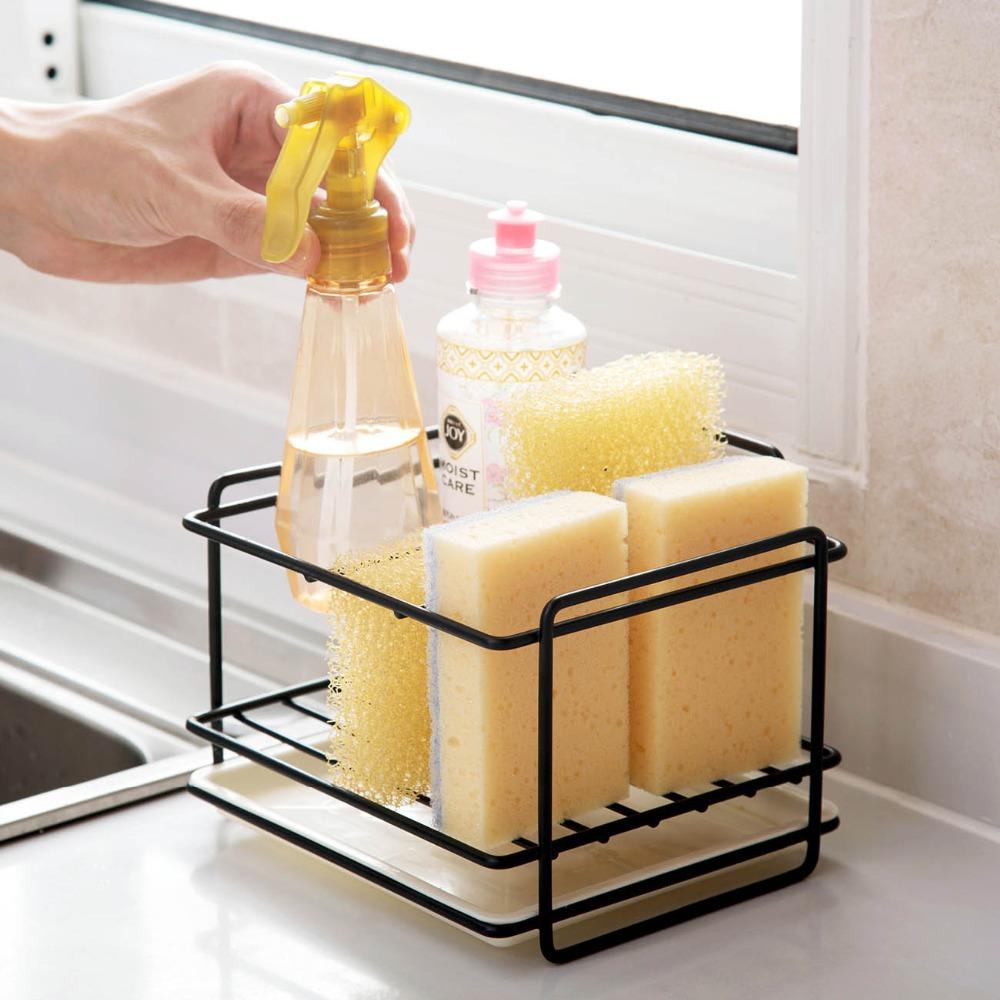 Bọt Biển Giá Đỡ Xà Phòng Thoát Nước Có Giá Để Đồ Bồn Rửa Chén Nhà Tổ Chức Áo Dishcloth Bàn Chải Sắt Kệ Nhà Tắm