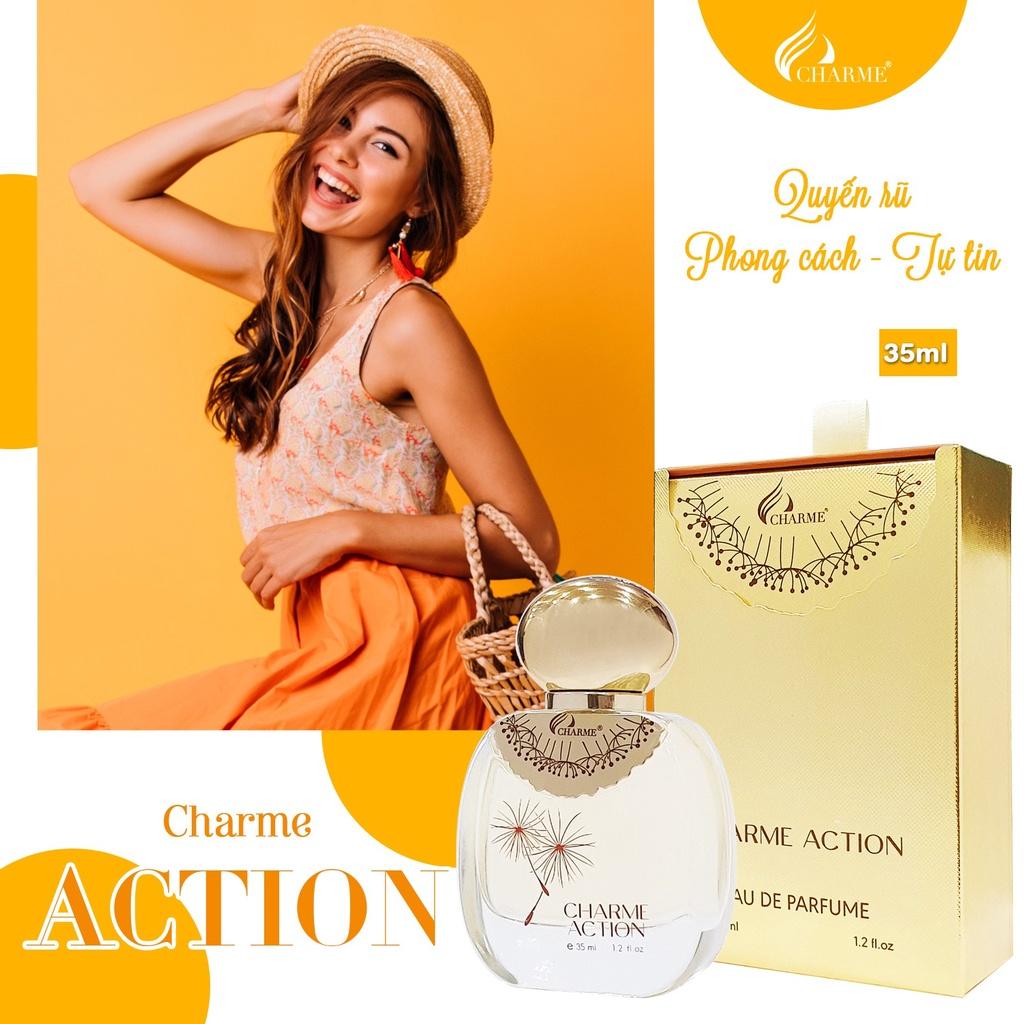 Nước hoa nữ lưu hương lâu, Charme Action, ba tầng hương thanh mát, gợi cảm không thể chối từ, 35ml