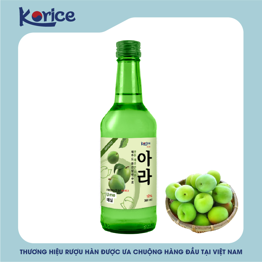 Rượu Soju Korice hương mơ xanh 12% 360ml