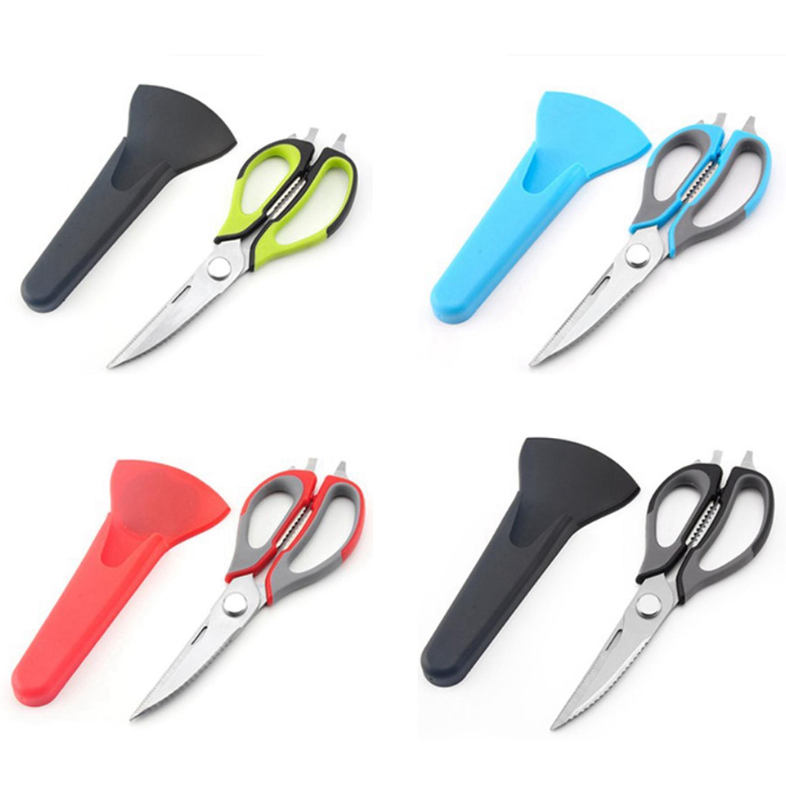 Kitchen Scissors Knife For Fish Chicken Bone Vegetables Cutter Shears Blue