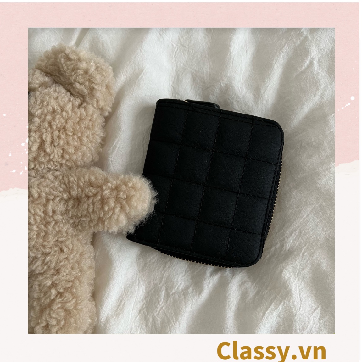 Ví nữ ngắn Classy mini cầm tay da PU cao cấp T1165