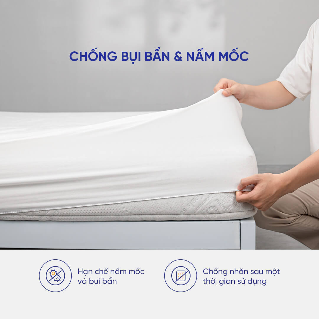 Tấm bảo vệ nệm Doona Bamboo ứng dụng công nghệ vải lạnh giúp làm mát và chống thấm hiệu quả