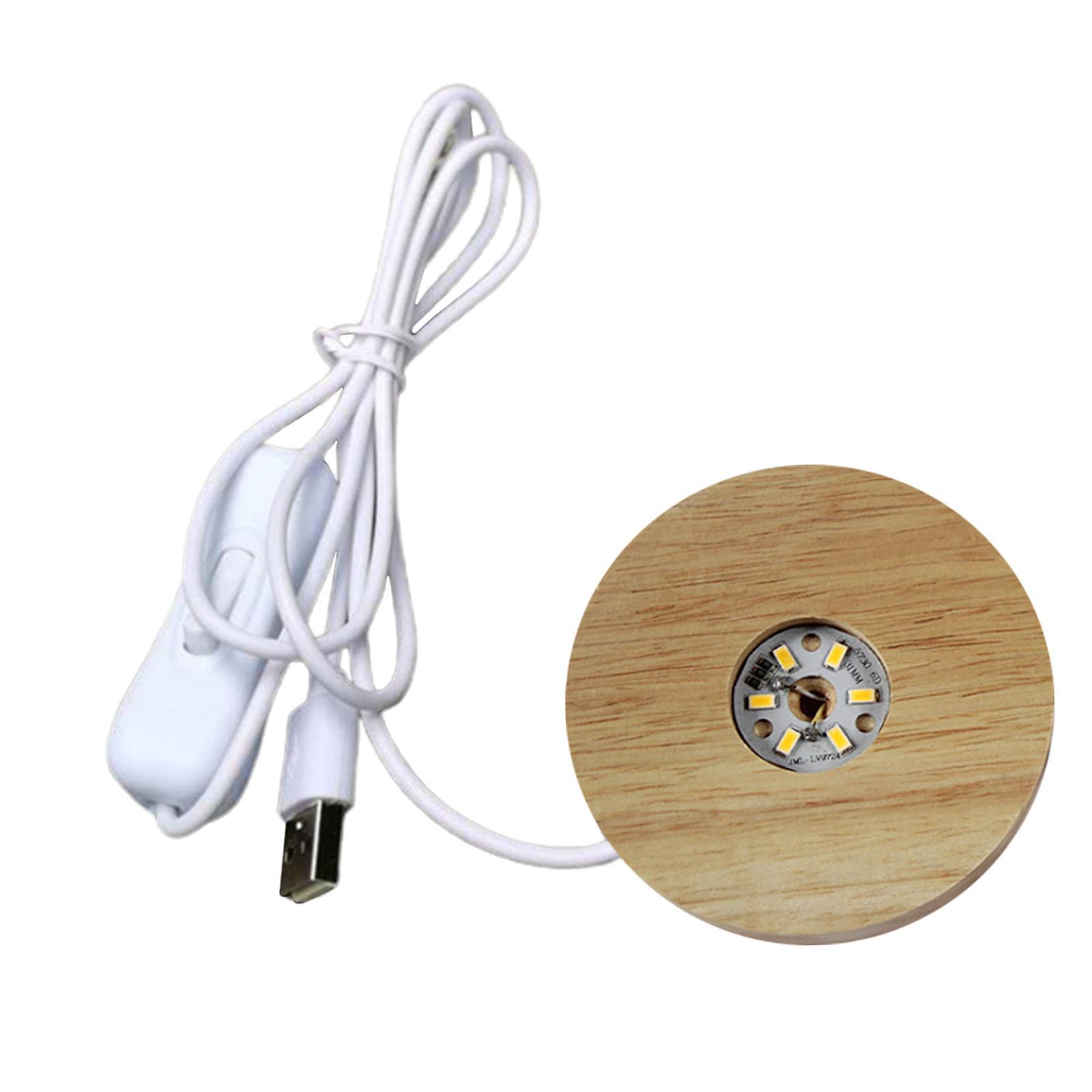 2X LED Night Light Base Acrylic Display Holder Lamp for Crystals Warm Light