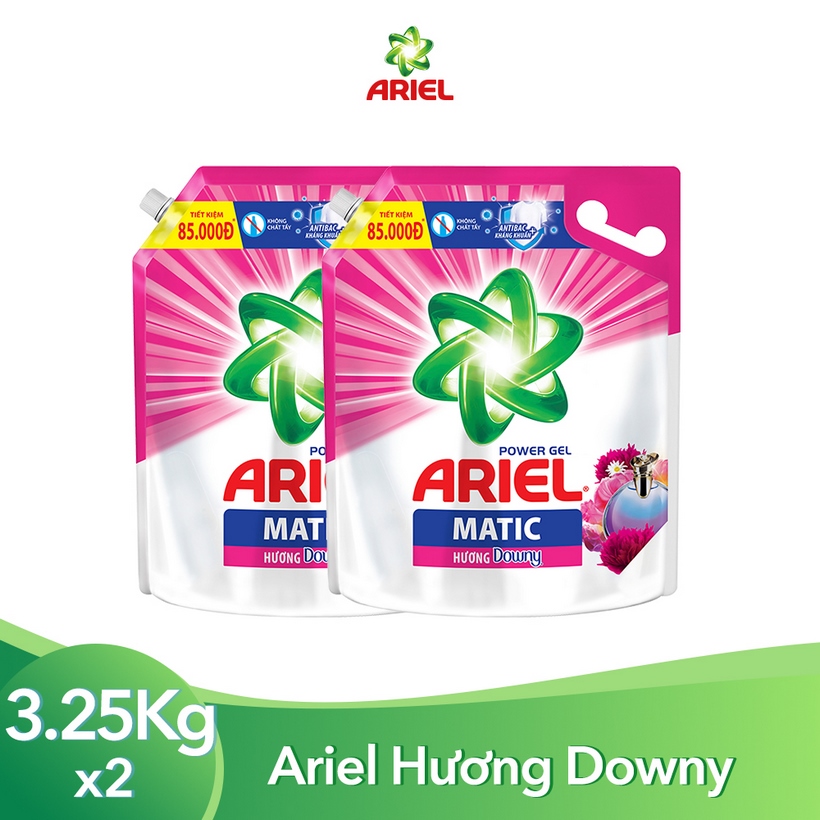 Combo 2 Nước Giặt Ariel Matic Hương Downy (3.25Kg/ Túi)