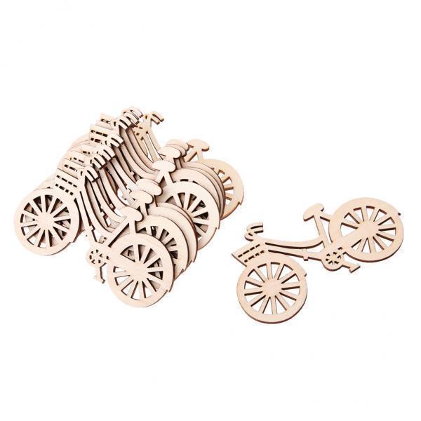4-20pack 10 Pieces Wood Cutouts Bicycle Shapes Wooden Embellishments Craft for
