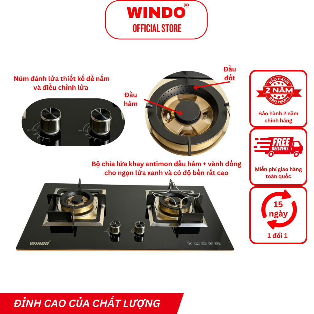 Bếp Gas Âm WINDO - 13BG | Hàng Chính Hãng | Bảo Hành 2 Năm