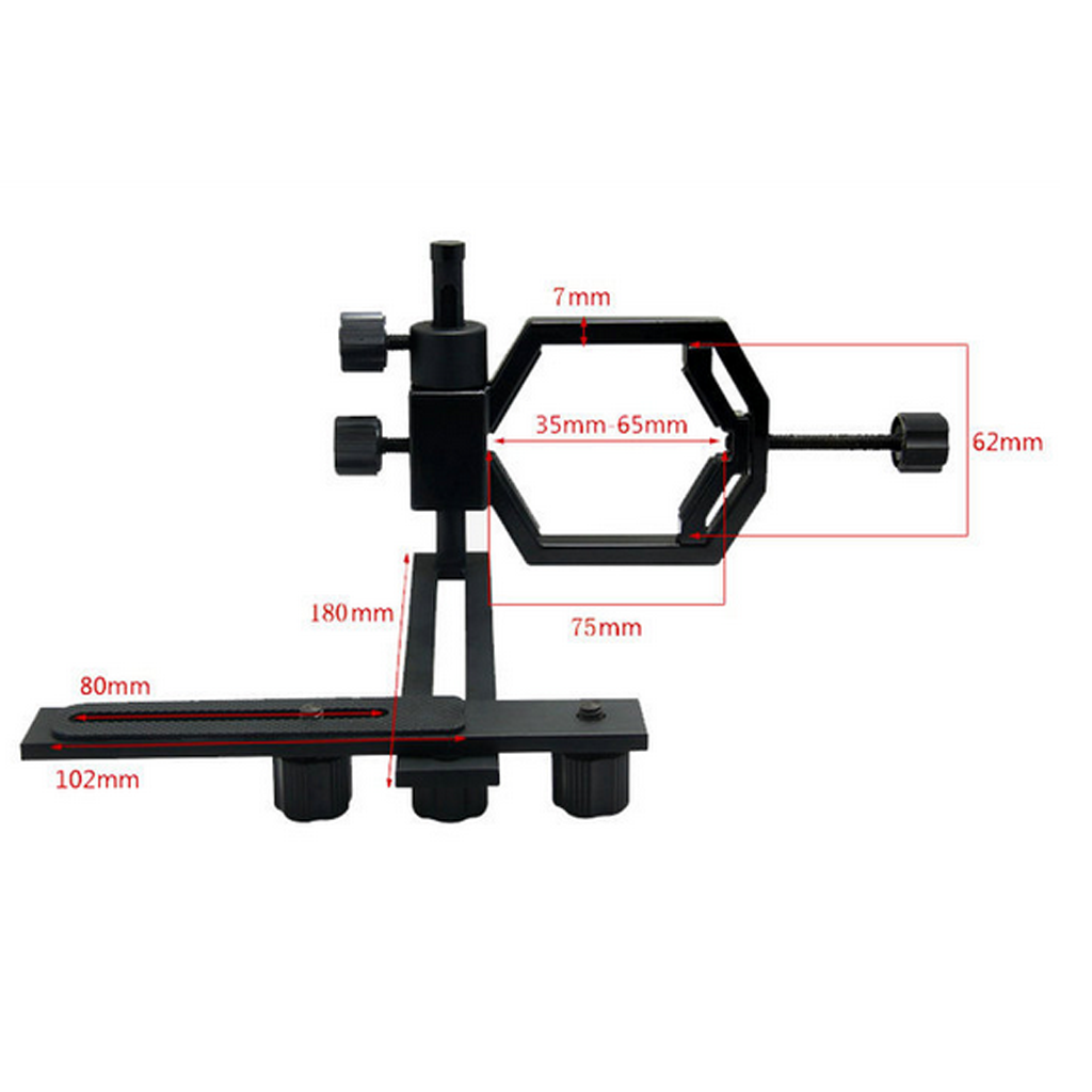 Telescope Binoculars Adapter Cellphone Mount Bracket + 2x Phone Holder Clip