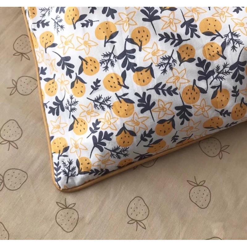 Bộ Chăn Ga Gối Cotton Living 100%cotton Hàng Nhập Khẩu Cao Cấp Dâu Tây