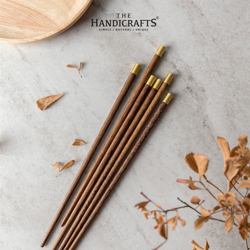 Đũa gỗ gụ bọc đồng phong cách Nhật Bản không sơn tốt cho sức khỏe | The handicrafts