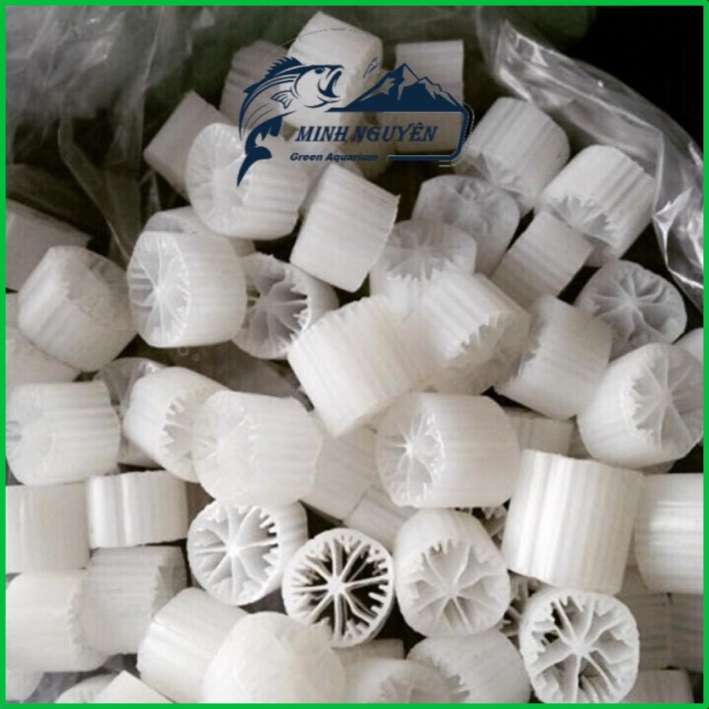 Hạt Kaldnes Hạt Kanet loại 8 6 4 cánh-Vật liệu lọc nước hồ cá, bể cá cảnh 100G