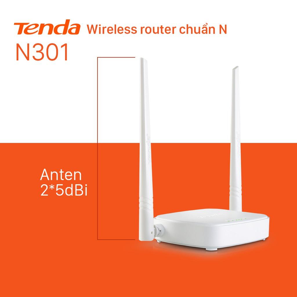 Bộ phát wifi Tenda 2 Râu N301- cục phát wifi,mở rộng sóng,điểm truy cập - Hàng Chính Hãng