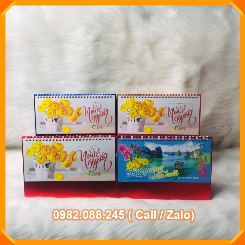 Lịch Để Bàn Chữ A 2024 KHỔ 24X16cm - Mẫu Ngẫu Nhiên