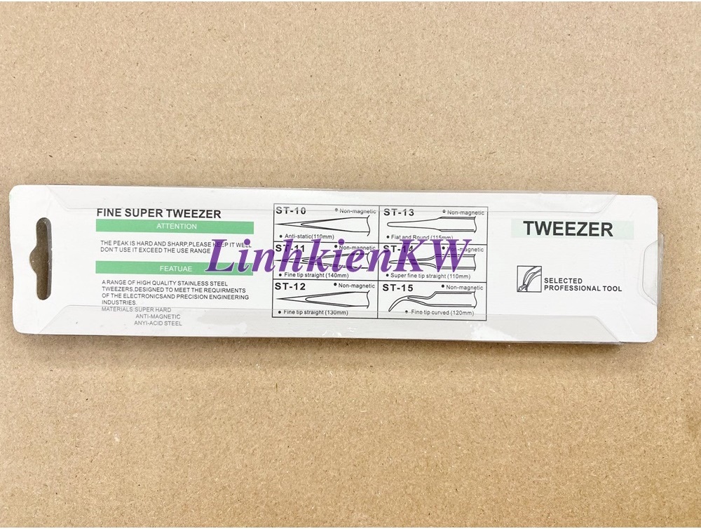 Nhíp Nhọn Đen Tweezers ESD-12 Sơn tĩnh Điện Mới.