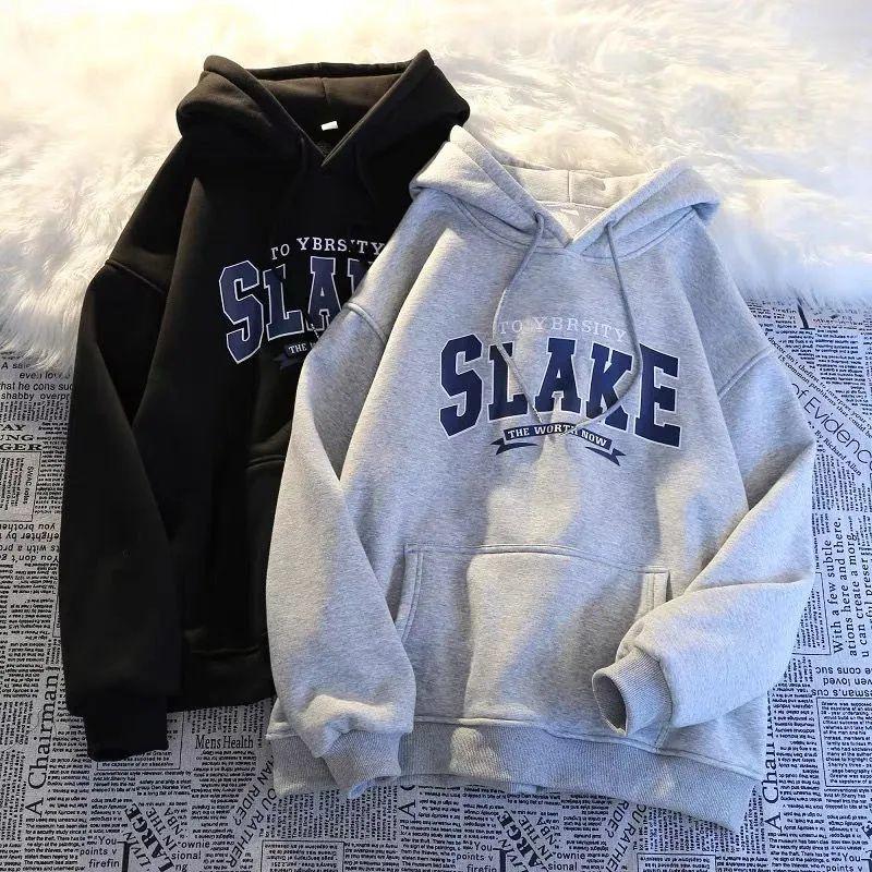 Áo Hoodie nam nữ Dáng Rộng in chữ SLAKE sành điệu