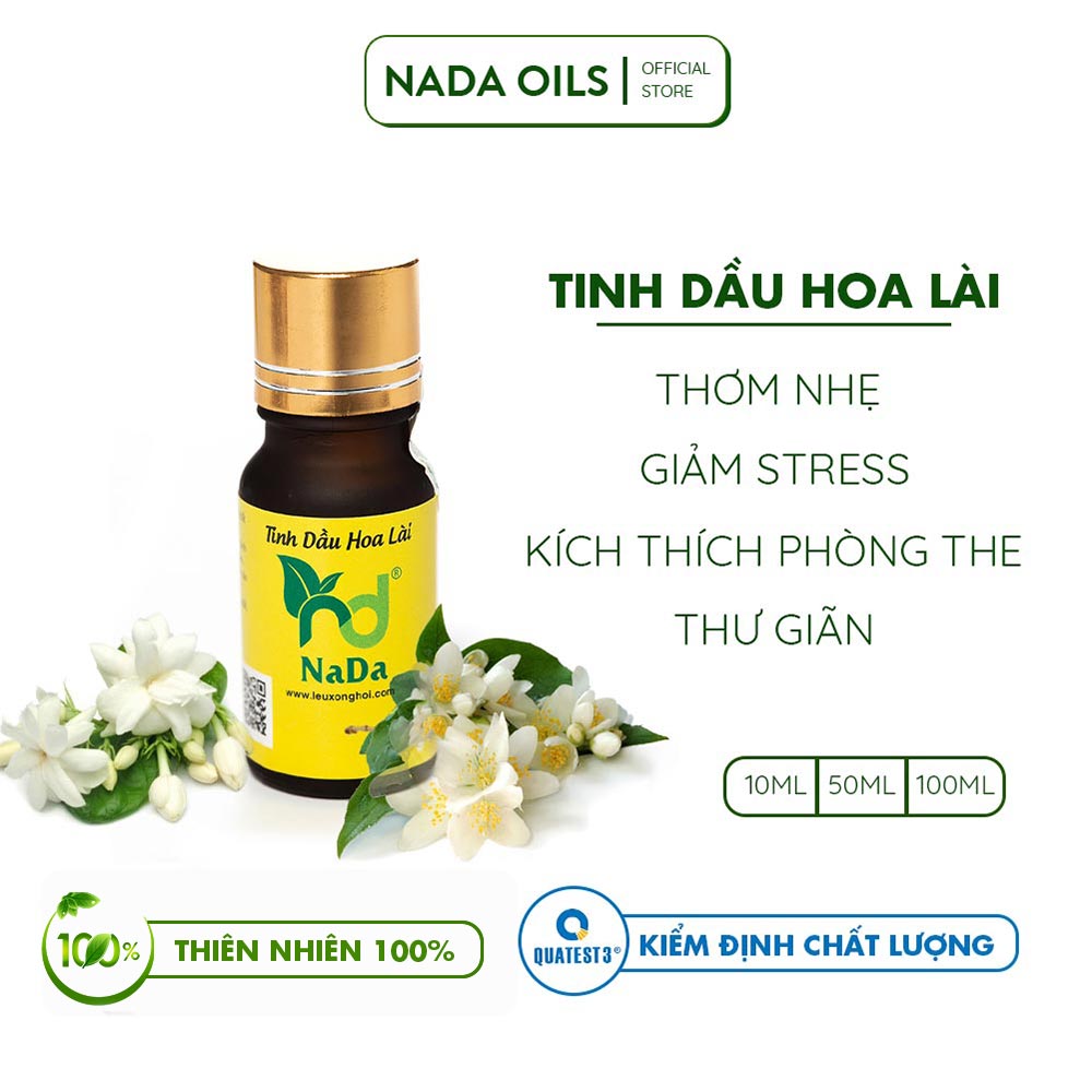 Tinh dầu Hoa Lài nguyên chất Nada | Kiểm định QT3 | Thơm nhẹ, Giảm stress, kích thích phòng the, thư giãn