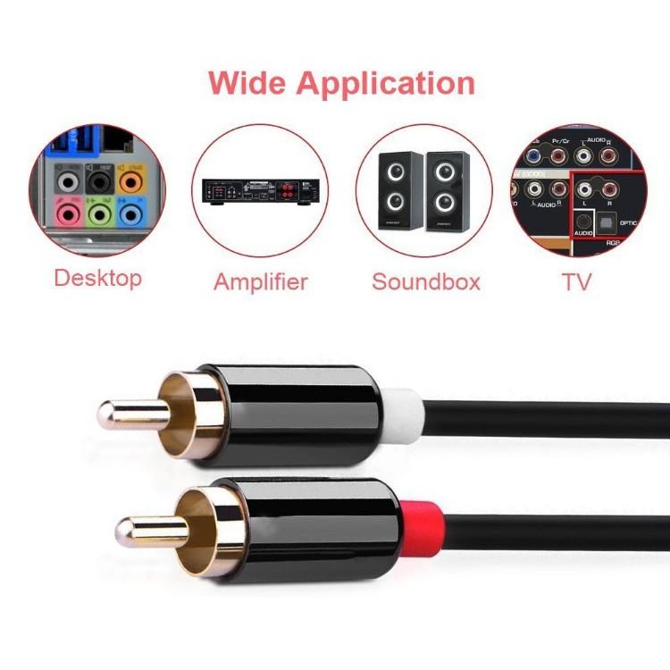 Cáp Audio 3.5 ra 2 đầu hoa sen 1m chất lượng cao