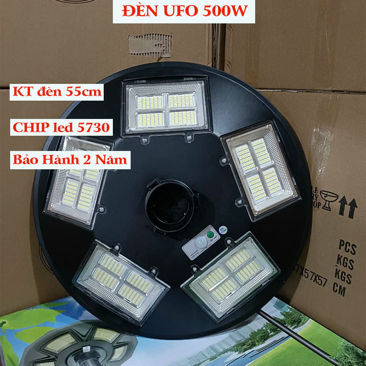 Đèn Năng Lượng Mặt Trời Sân Vườn, Đèn Công Viên UFO 500, 5 Ô Siêu Sáng. Đèn Dĩa Bay