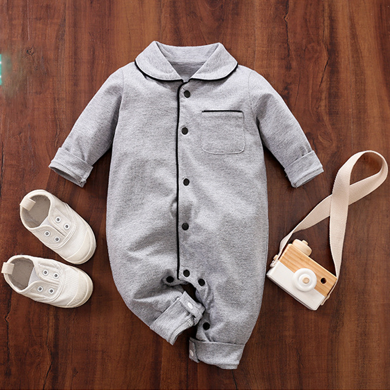 Bộ áo liền quần cotton thun thấm mồ hôi cho bé, siêu cute phong cách châu âu 80124