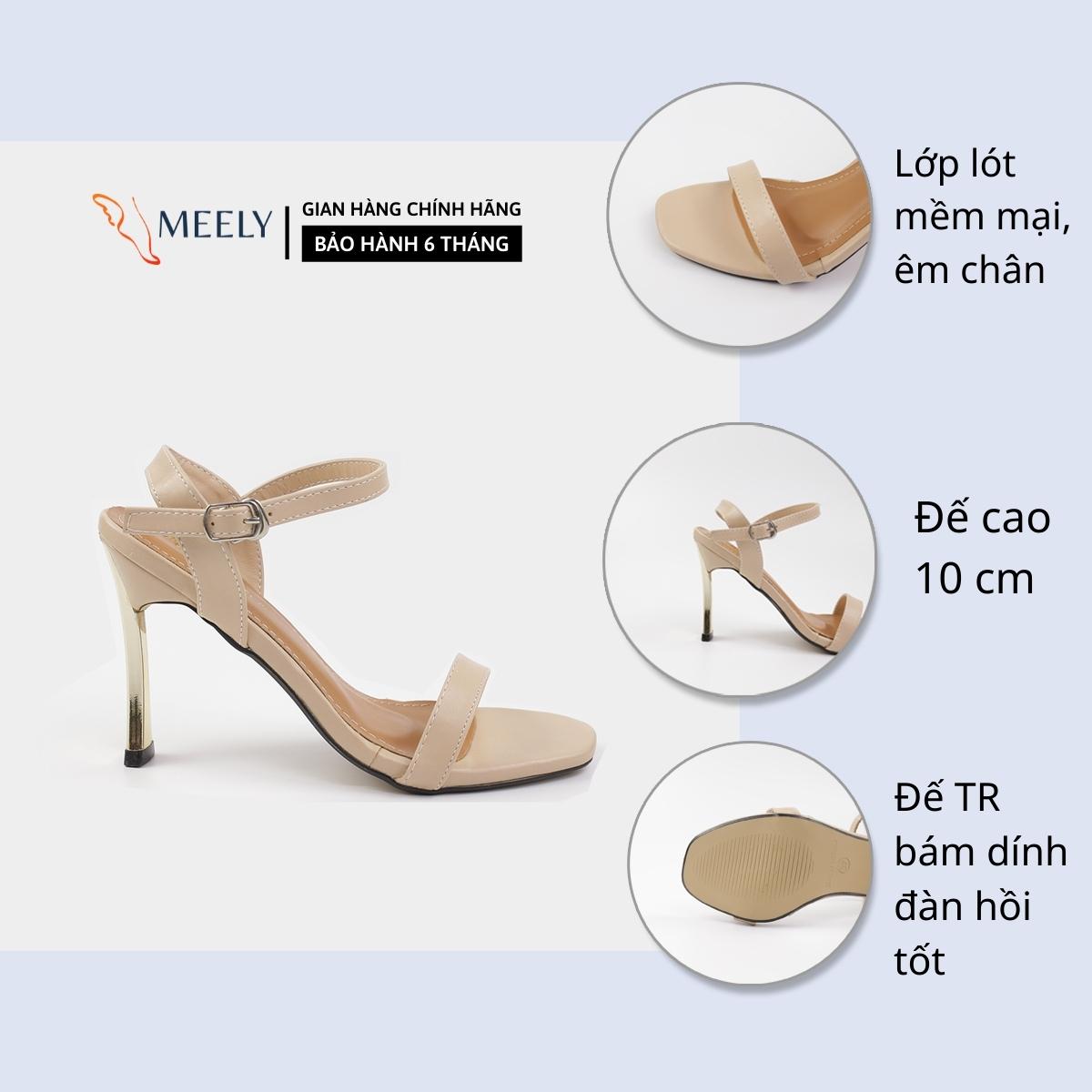 Giày Sandal Cao Gót Nữ 10P Quay Mảnh Gót Nhọn 10cm MEELY - V196