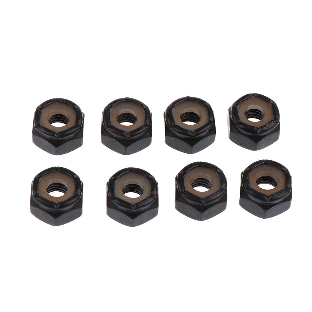 2x8 Sets Skateboard Mounting Bolts Longboard Screw Nuts Hardware 5x29mm Black