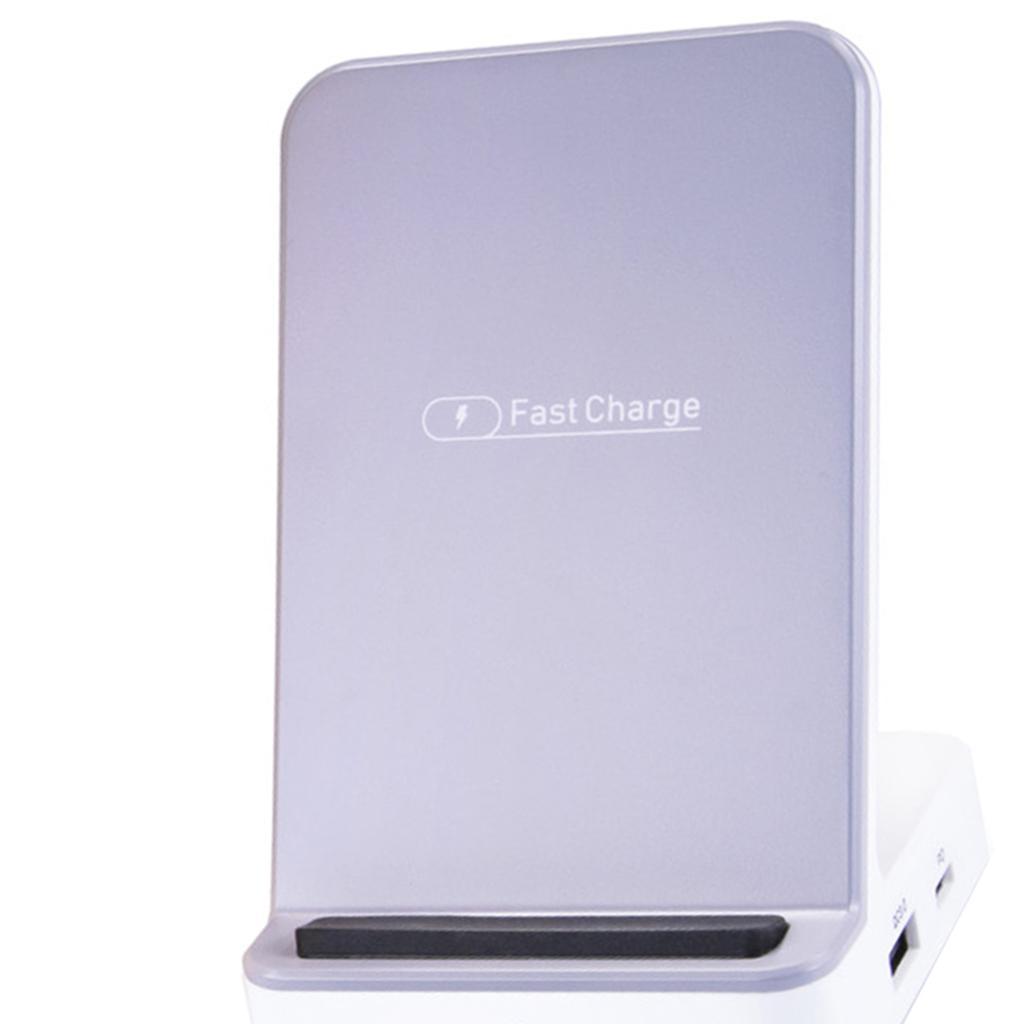 Qi Vertical Wireless Charger Pad Dual Coils Fast Charging Base for Phones