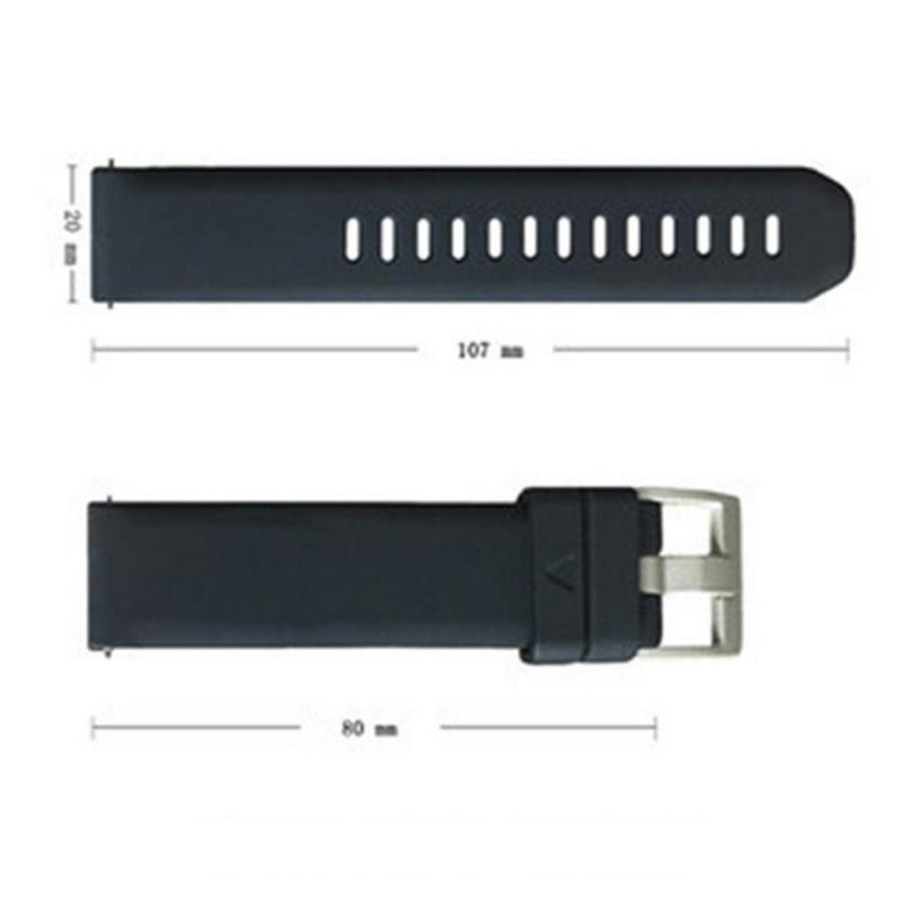 2x 20mm Universal Silicone Quick Release Sweatproof Watch Bands Wrist Strap