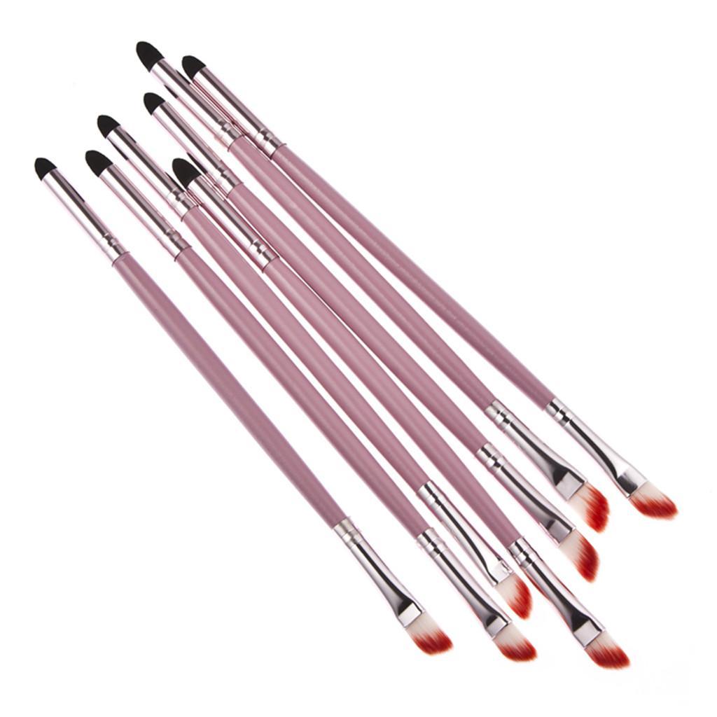 2X Double-end Makeup Brush Sponge Eye Shadow Brush Lip Lipline Brush Pink