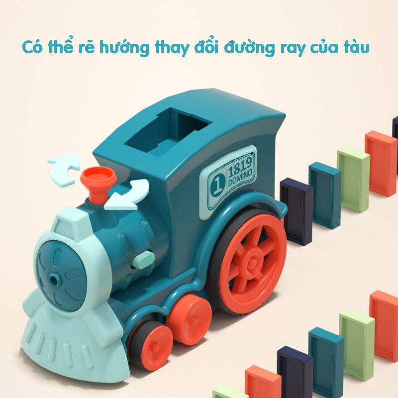 Đồ Chơi Đoàn Tàu Thả Domino Có Đèn Cho Bé Xếp Hình Lắp Ráp Giải Trí Giúp Bé Tăng Trí Thông Minh Rèn Luyện Tư Duy PaKaSa - Chính Hãng