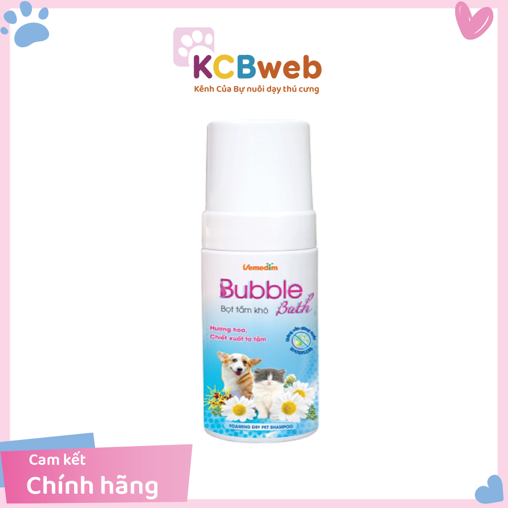 Bọt tắm khô cho thú cưng chó, mèo Bubble Bath 120ml